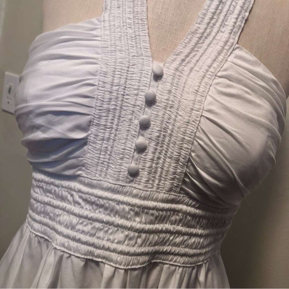 Diane Von Furstenburg • 6 • White 100% Cotton Halter Dress - Picture 2 of 4